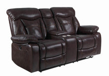 Load image into Gallery viewer, Zimmerman Dark Brown Faux Leather Power Motion Loveseat