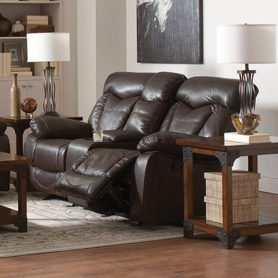 Zimmerman Dark Brown Faux Leather Power Motion Loveseat