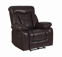 Load image into Gallery viewer, Zimmerman Dark Brown Faux Leather Power Motion Recliner