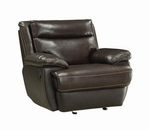 MacPherson Brown Leather Glider Recliner