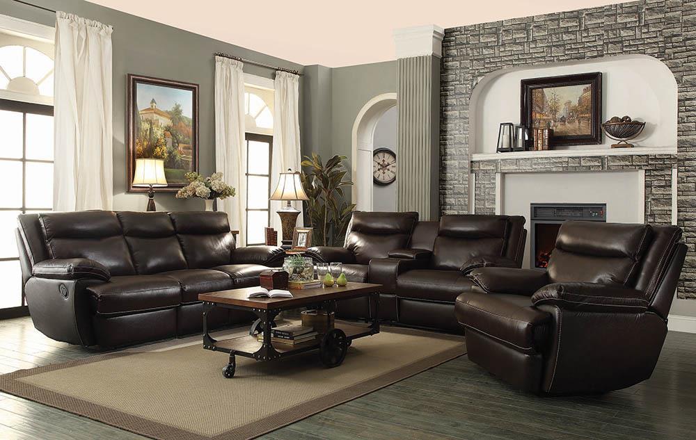 MacPherson Brown Leather Glider Recliner