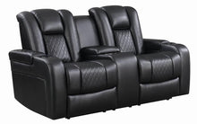 Load image into Gallery viewer, Delangelo Black Power Motion Reclining Loveseat