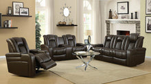 Load image into Gallery viewer, Delangelo Brown Power Motion Reclining Loveseat