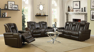 Delangelo Brown Power Motion Reclining Loveseat