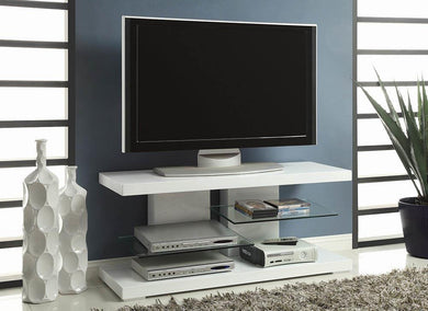 Contemporary Glossy White TV Console