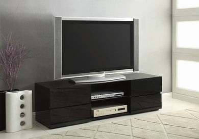 Contemporary Glossy Black TV Console