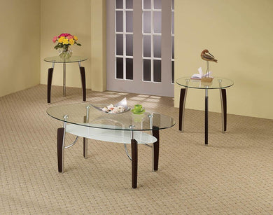 Occasional Table Sets Contemporary Cappuccino Round Three-Piece Set