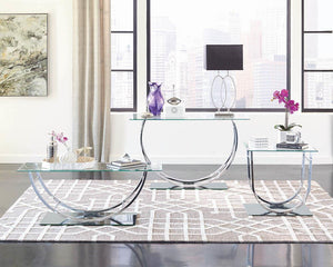 Contemporary Chrome Sofa Table