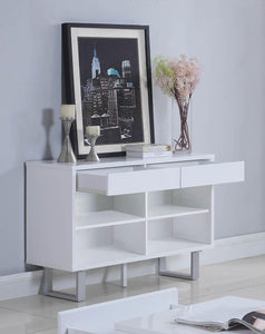 Contemporary Glossy White Sofa Table