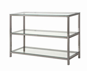 Contemporary Black Nickel Sofa Table