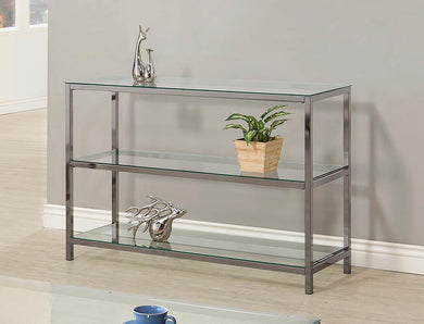 Contemporary Black Nickel Sofa Table