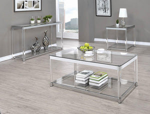 Contemporary Chrome Sofa Table