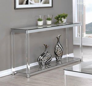 Contemporary Chrome Sofa Table