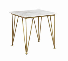 Load image into Gallery viewer, Modern White and Gold Side Table