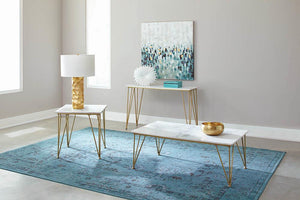 Modern White and Gold Sofa Table