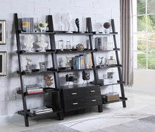 Load image into Gallery viewer, Contemporary Cappuccino Leaning Bookcase