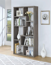 Load image into Gallery viewer, Contemporary Weathered Grey Bookcase