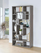 Load image into Gallery viewer, Contemporary Weathered Grey Bookcase