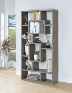 Contemporary Weathered Grey Bookcase