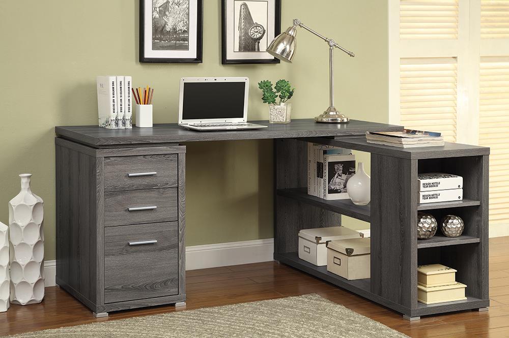Yvette Weathered Grey Executive Desk