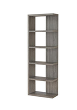 Load image into Gallery viewer, Contemporary Weathered Grey Five-Shelf Bookcase