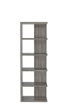 Load image into Gallery viewer, Contemporary Weathered Grey Five-Shelf Bookcase