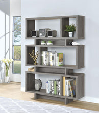 Load image into Gallery viewer, Contemporary Weathered Grey Bookcase