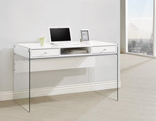 Load image into Gallery viewer, Contemporary Glossy White Writing Desk