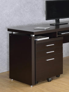 Skylar Contemporary Cappuccino Three-Drawer File Cabinet