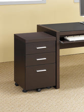 Load image into Gallery viewer, Skylar Contemporary Cappuccino Three-Drawer Mobile File Cabinet