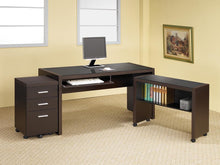 Load image into Gallery viewer, Skylar Contemporary Cappuccino Three-Drawer Mobile File Cabinet