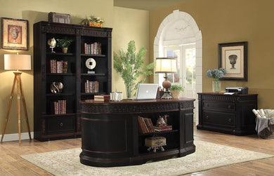 Rowan Traditional Black and Espresso Desk