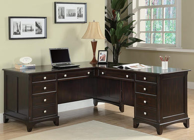 Garson Cappuccino L-Shaped Office Desk