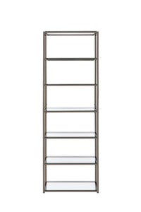 Contemporary Black Nickel Six-Tier Bookcase