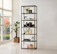 Load image into Gallery viewer, Contemporary Black Nickel Six-Tier Bookcase