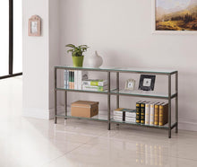 Load image into Gallery viewer, Contemporary Black Nickel Two-Tier Double Bookcase