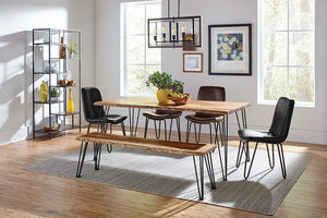 Industrial Walnut and Black Bookcase