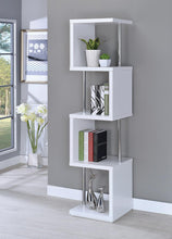 Load image into Gallery viewer, Modern White Four-Tier Bookcase