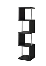 Load image into Gallery viewer, Modern Black Four-Tier Bookcase