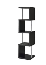 Load image into Gallery viewer, Modern Black Four-Tier Bookcase