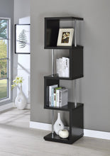 Load image into Gallery viewer, Modern Black Four-Tier Bookcase