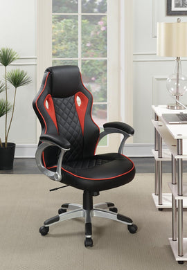 Contemporary Black/Red-High Back Office Chair