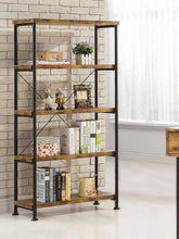 Load image into Gallery viewer, Barritt Industrial Antique Nutmeg Bookcase