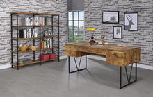 Load image into Gallery viewer, Barritt Industrial Antique Nutmeg Double-Wide Bookcase