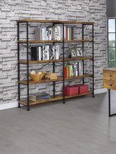 Load image into Gallery viewer, Barritt Industrial Antique Nutmeg Double-Wide Bookcase