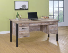 Load image into Gallery viewer, Samson Rustic Weathered Oak Office Desk