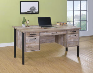 Samson Rustic Weathered Oak Office Desk