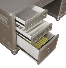 Load image into Gallery viewer, Ritzville Metallic Platinum Executive Desk
