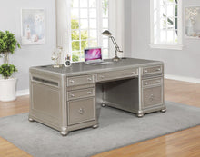 Load image into Gallery viewer, Ritzville Metallic Platinum Executive Desk