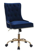 Load image into Gallery viewer, Modern Blue Velvet Office Chair